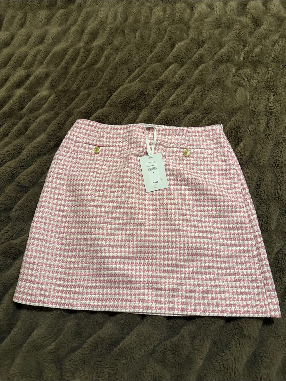 Tommy Hilfiger NWT Pink Houndstooth Mini Skirt- size 8